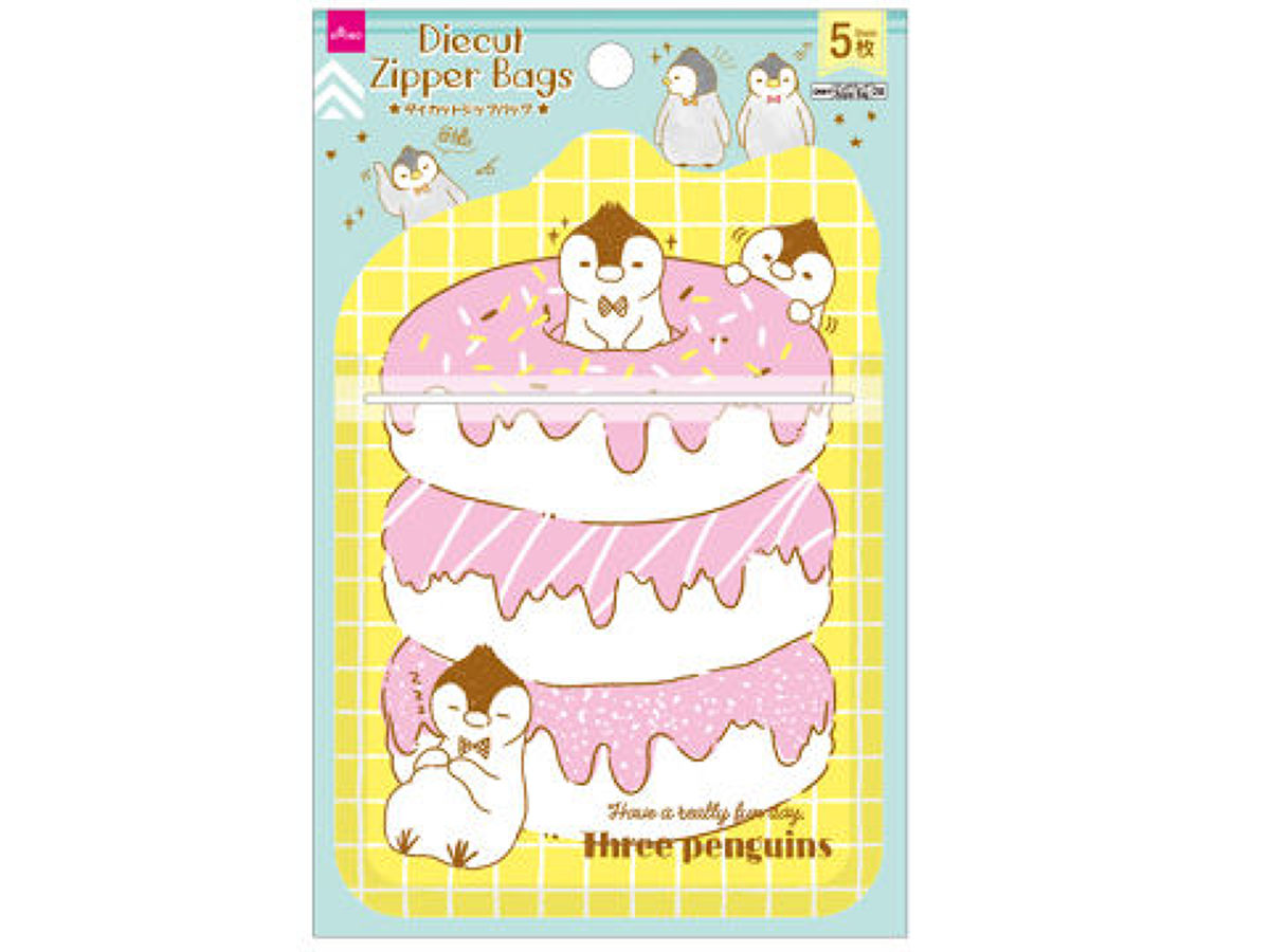 Die-Cut Zip Bag (Penguin, 5 Pieces)