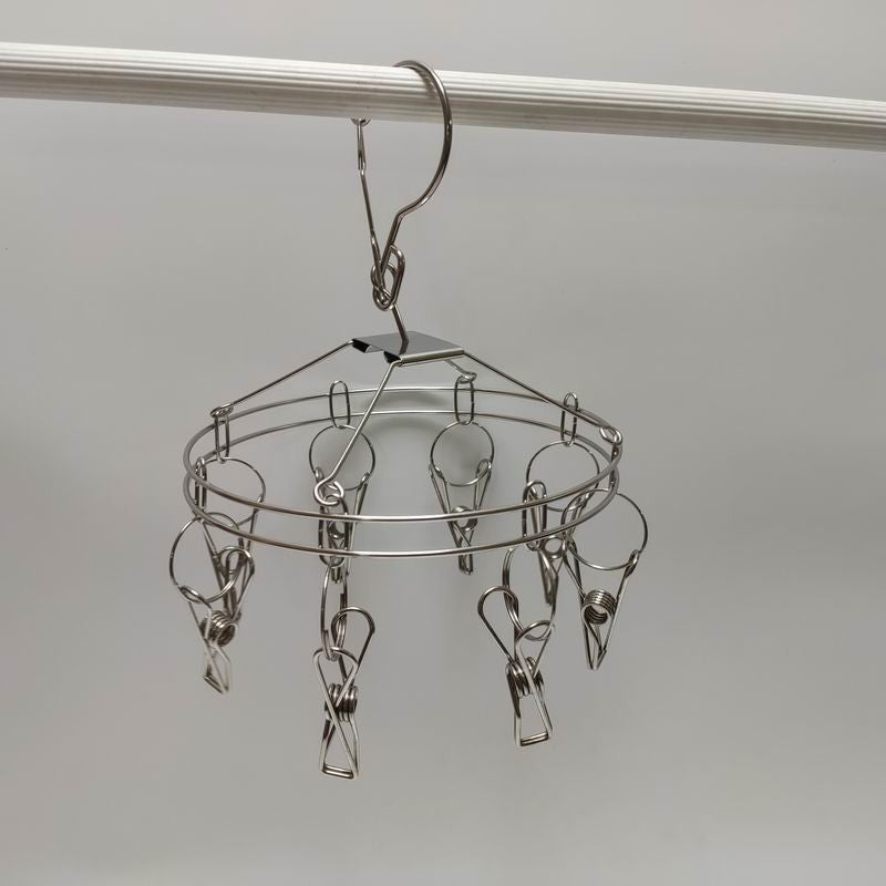 Stainless Steel Hanger (8 Clips, Round)
