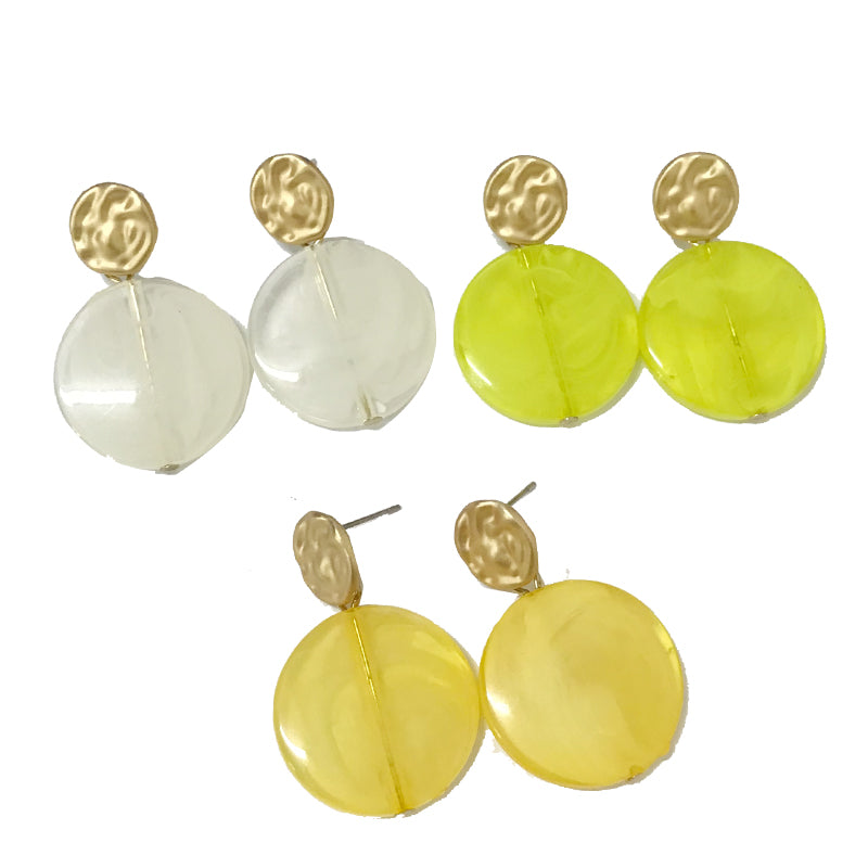 Earrings (Marble, Circle)