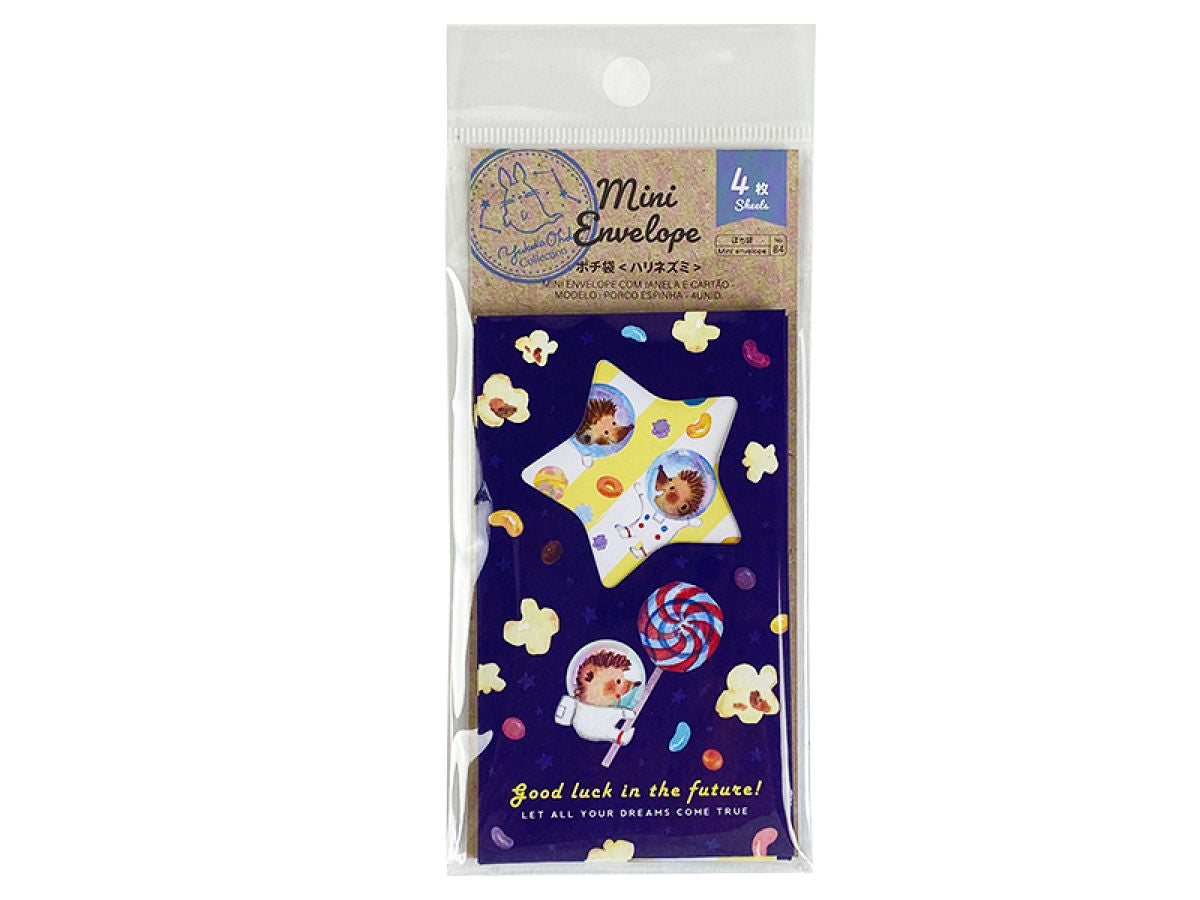 Window Opening Small Gift Bag (OYC, Hedgehog, with Card, 4 pieces)