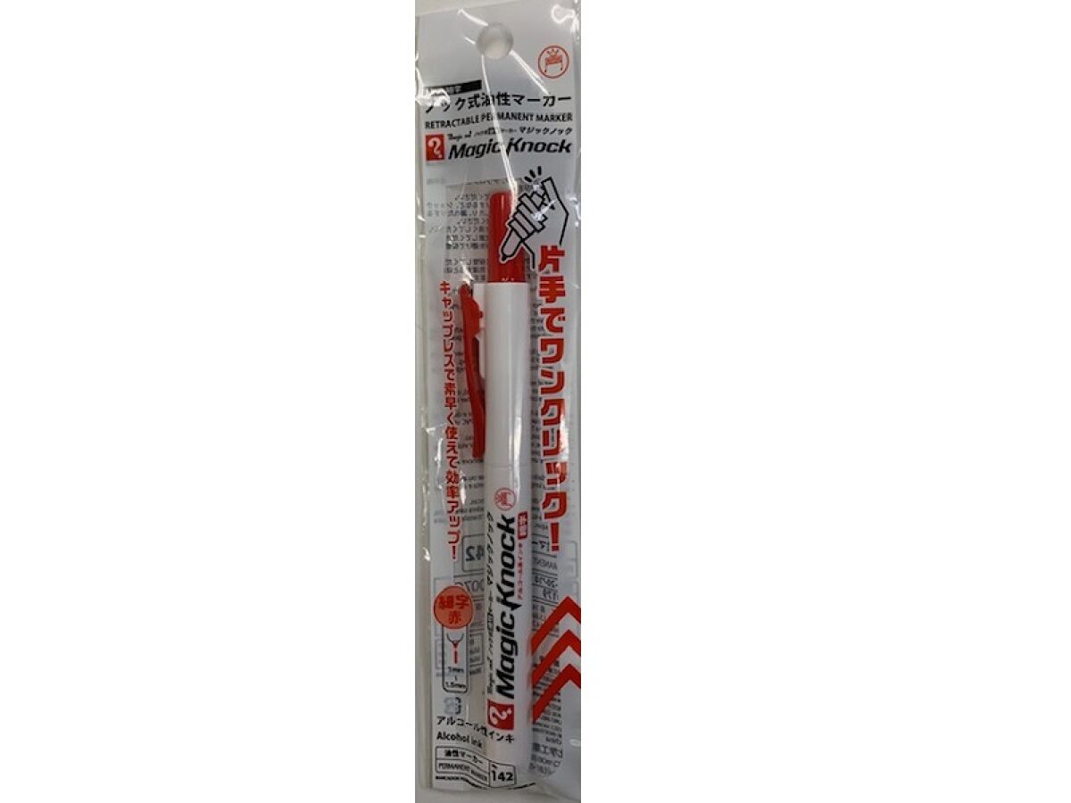 Knock Type Oil-Based Marker Fine Red