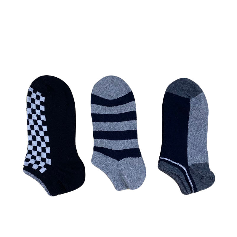 Short Socks (Antibacterial, Odor Resistant, 3-Pair Set, Traditional Pattern)