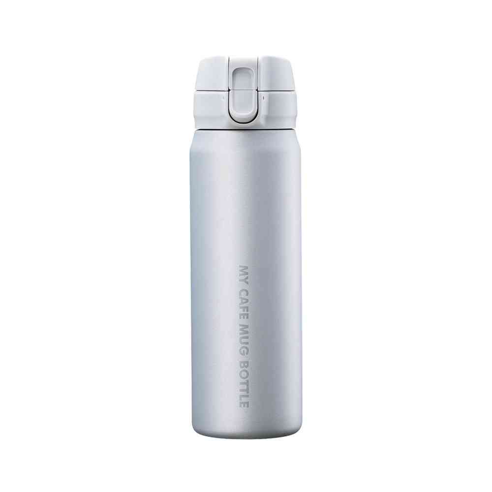 Pearl Metal My Cafe Mug One-Touch Mug Bottle 500 - Matte Silver HB-4786