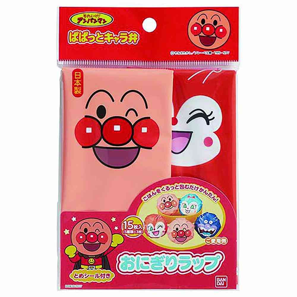 Torne Anpanman Rice Ball Wrap 15 Sheets (3 Sheets of 5 Designs)