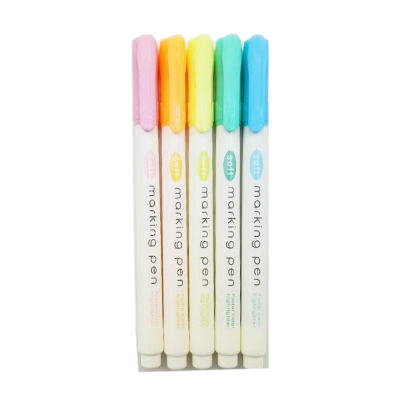 Marking Pen 5-Piece Set Pastel Colors