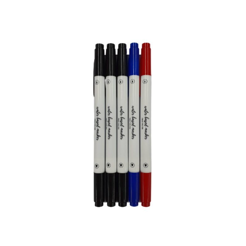 Water-based Markers (Twin Type, 5 Pieces)