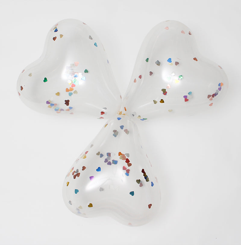 Confetti Balloons, 3 Pieces (Heart Shape)