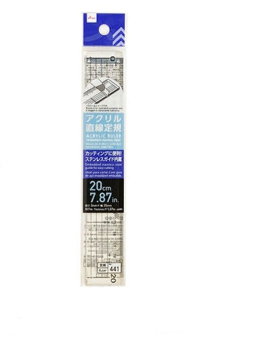 Acrylic Straight Ruler (Stainless Steel Insert)
