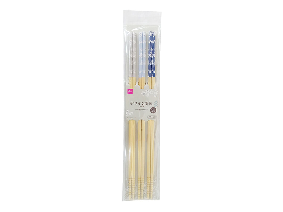 Design Cooking Chopsticks (Small Flower Pattern, Set of 3)