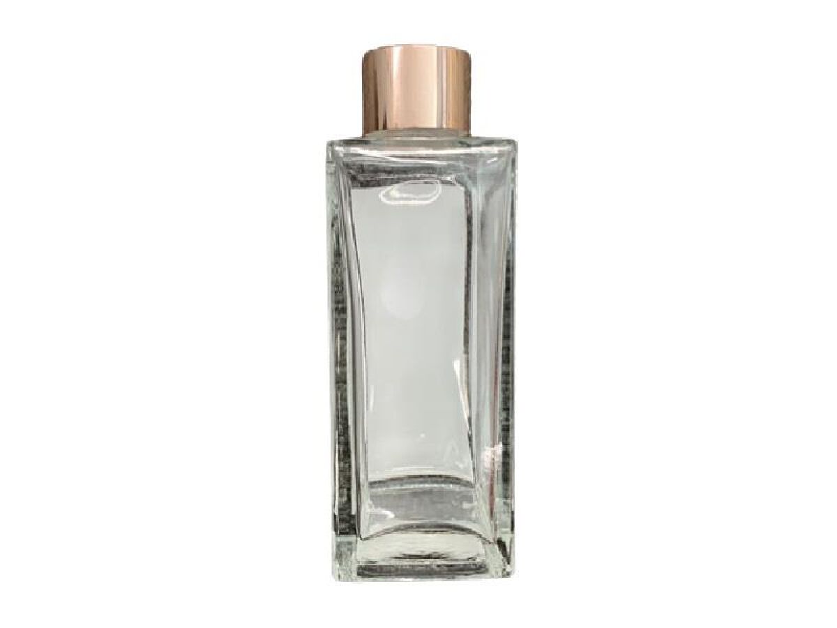 Glass Bottle for Diffuser (Square, Long, Rose Gold Color)
