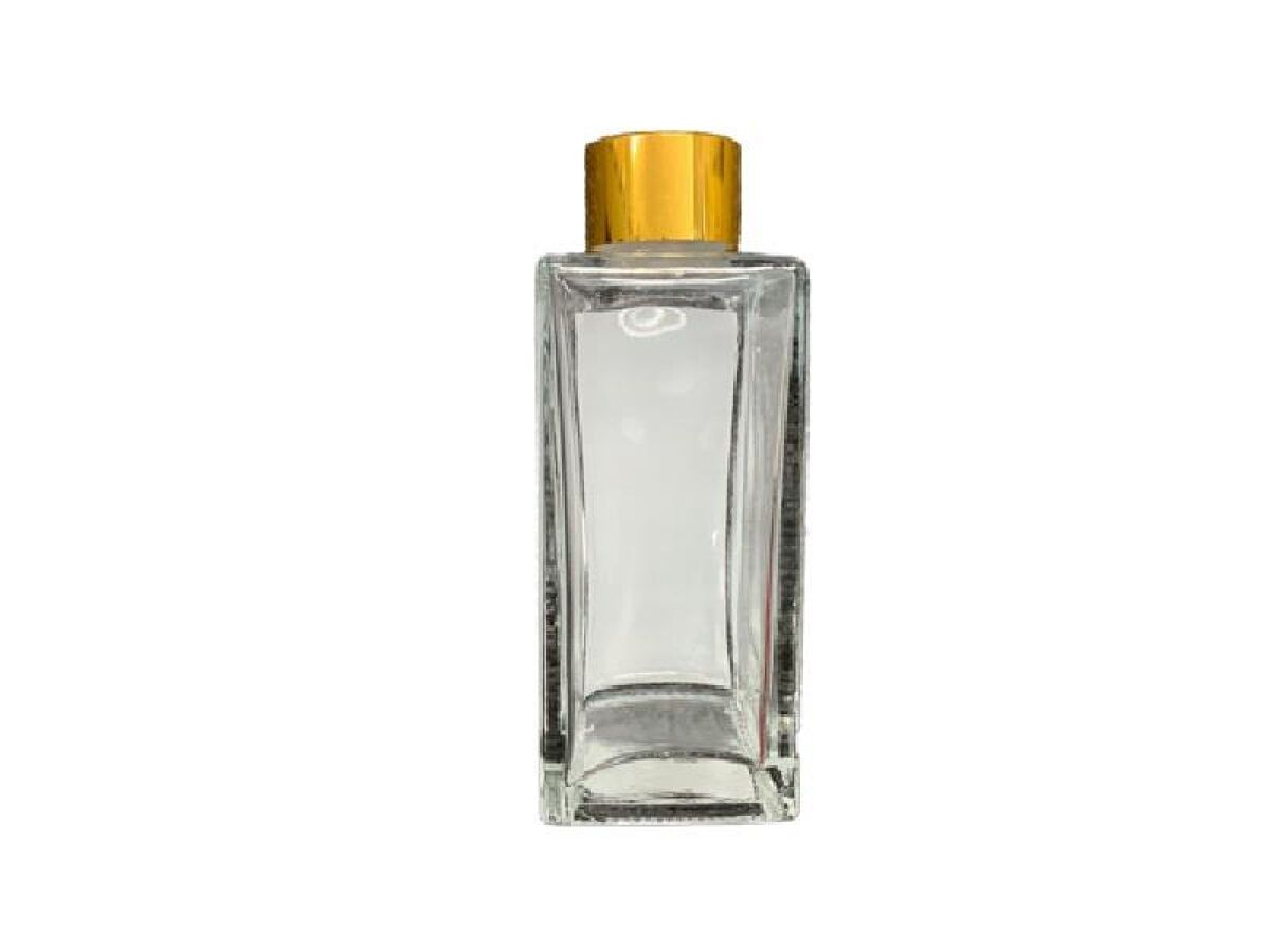 Diffuser Glass Bottle (Square, Long, Gold Color)