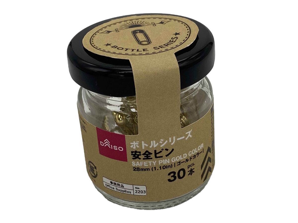 Bottle Series Safety Pins (Gold Color, 30 Pieces)