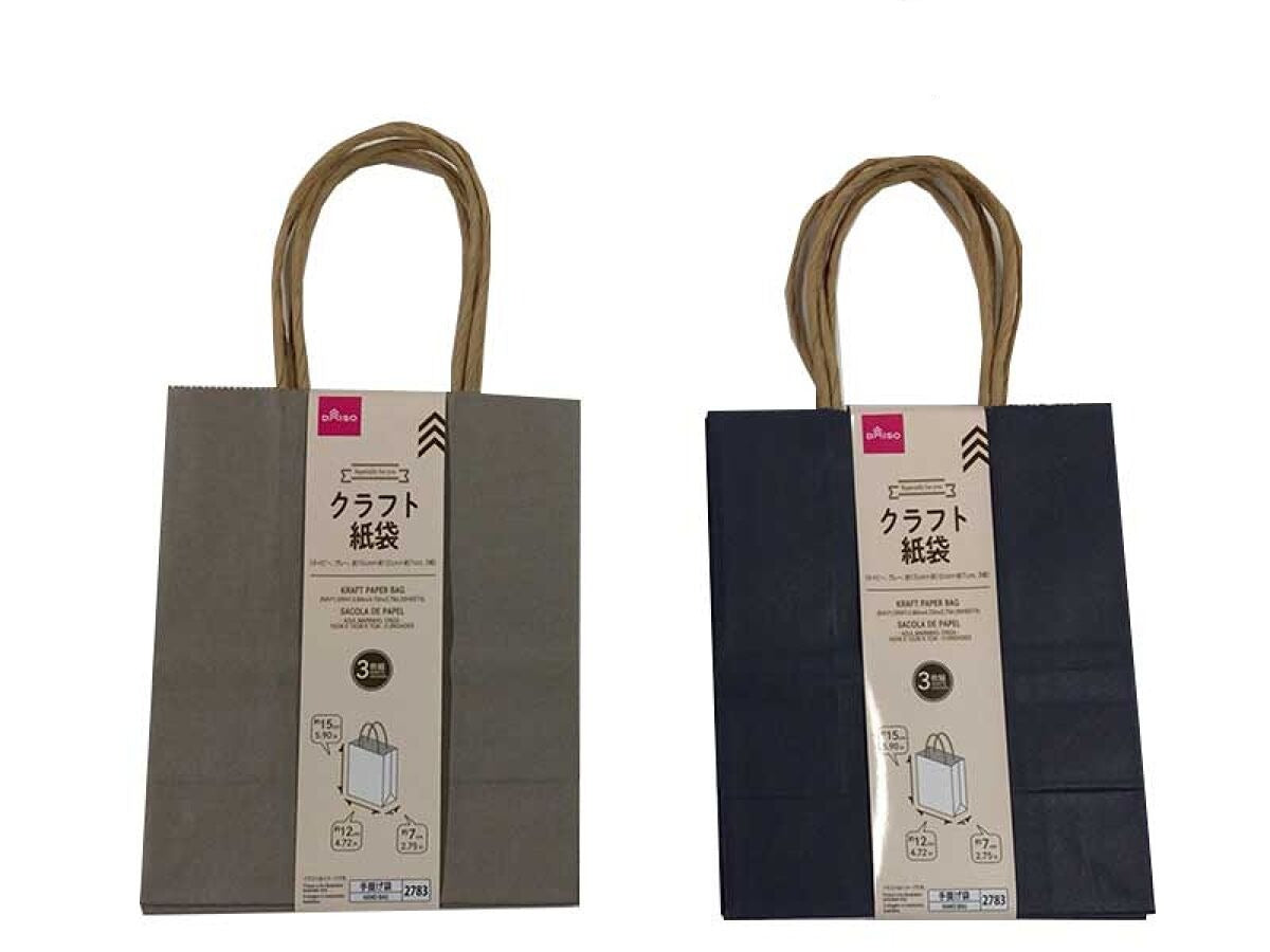 Craft Paper Bag (Navy, Gray, Set of 3)