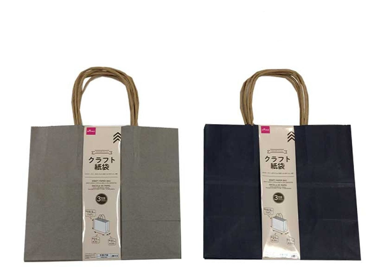 Craft Paper Bag (Navy, Gray, Set of 3)