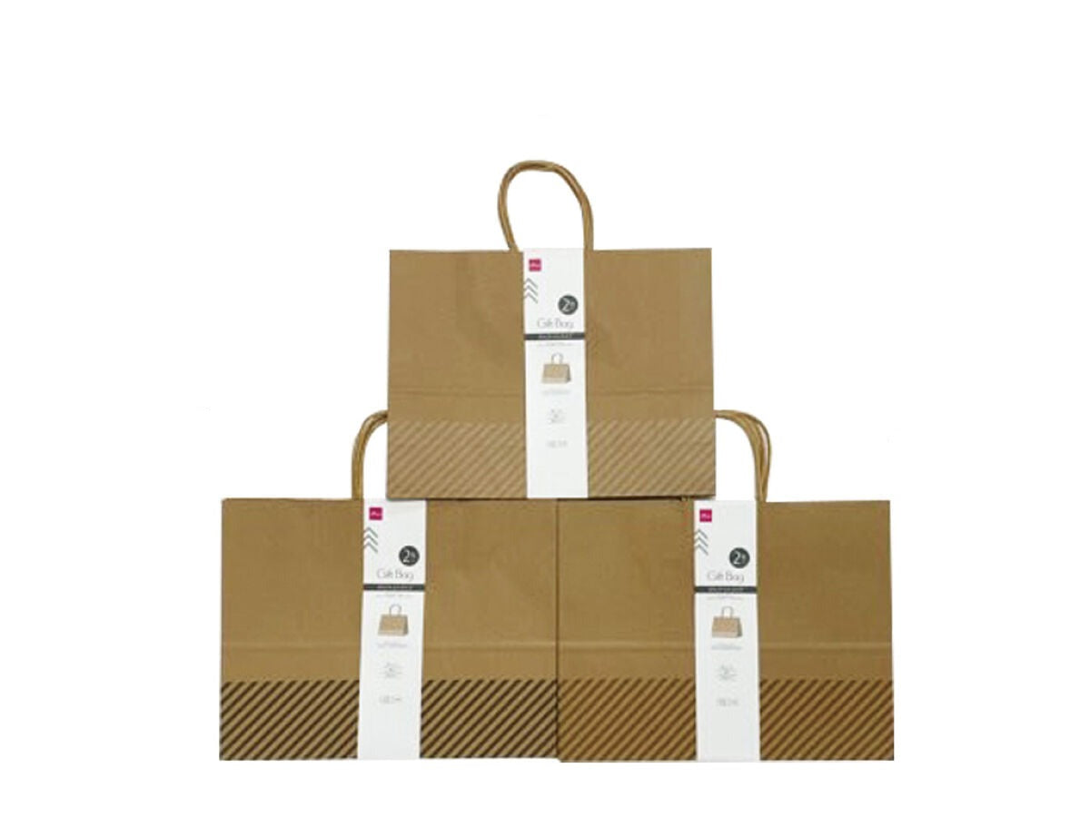 Gift Bag (Craft Stripe, 2 Pieces)