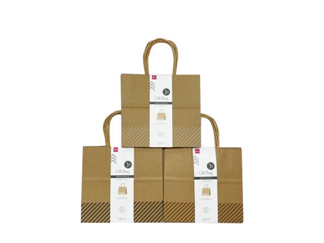 Gift Bag (Craft Stripe, Set of 3)