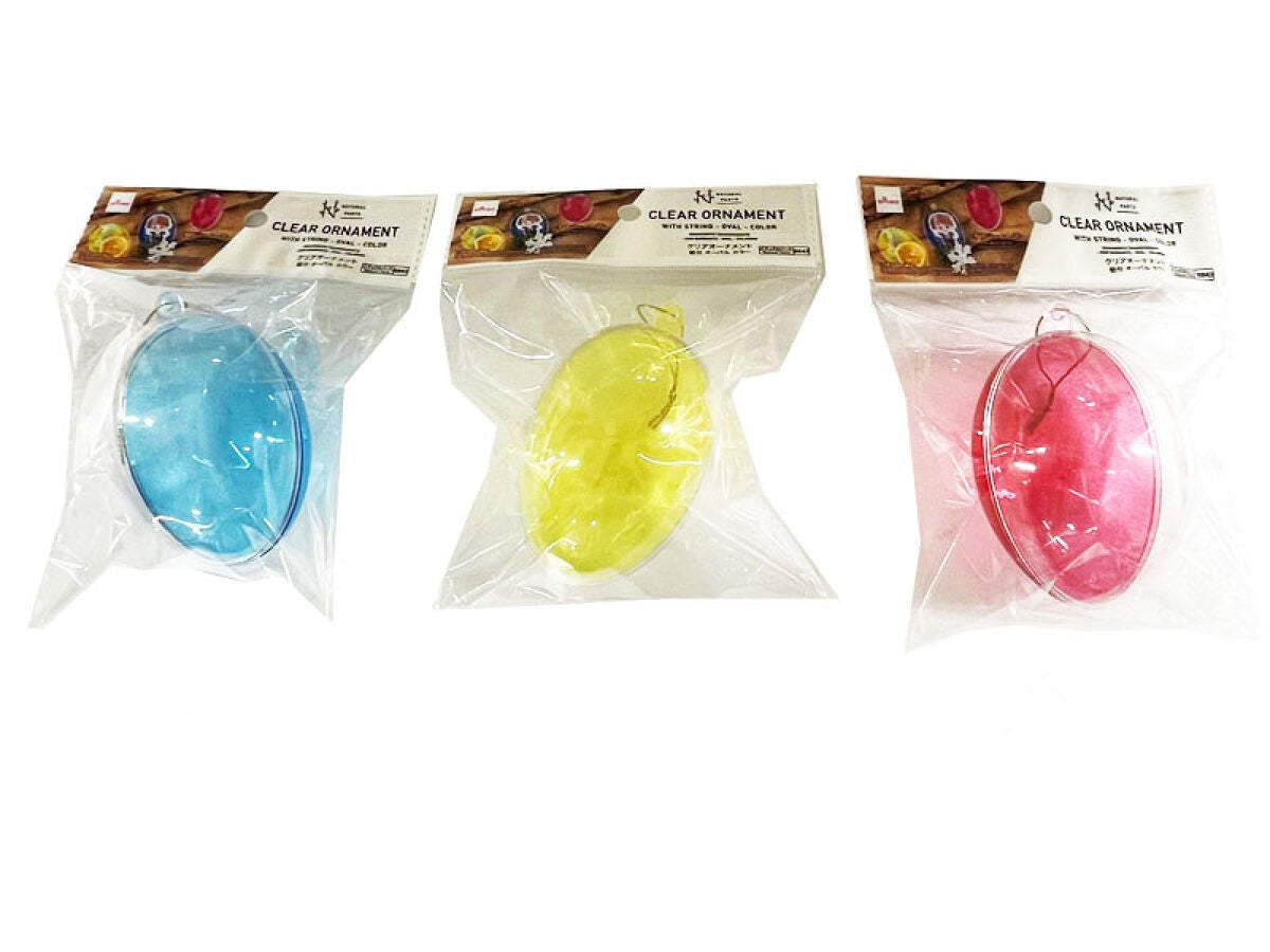 Clear Ornament (With String, Oval, Color)