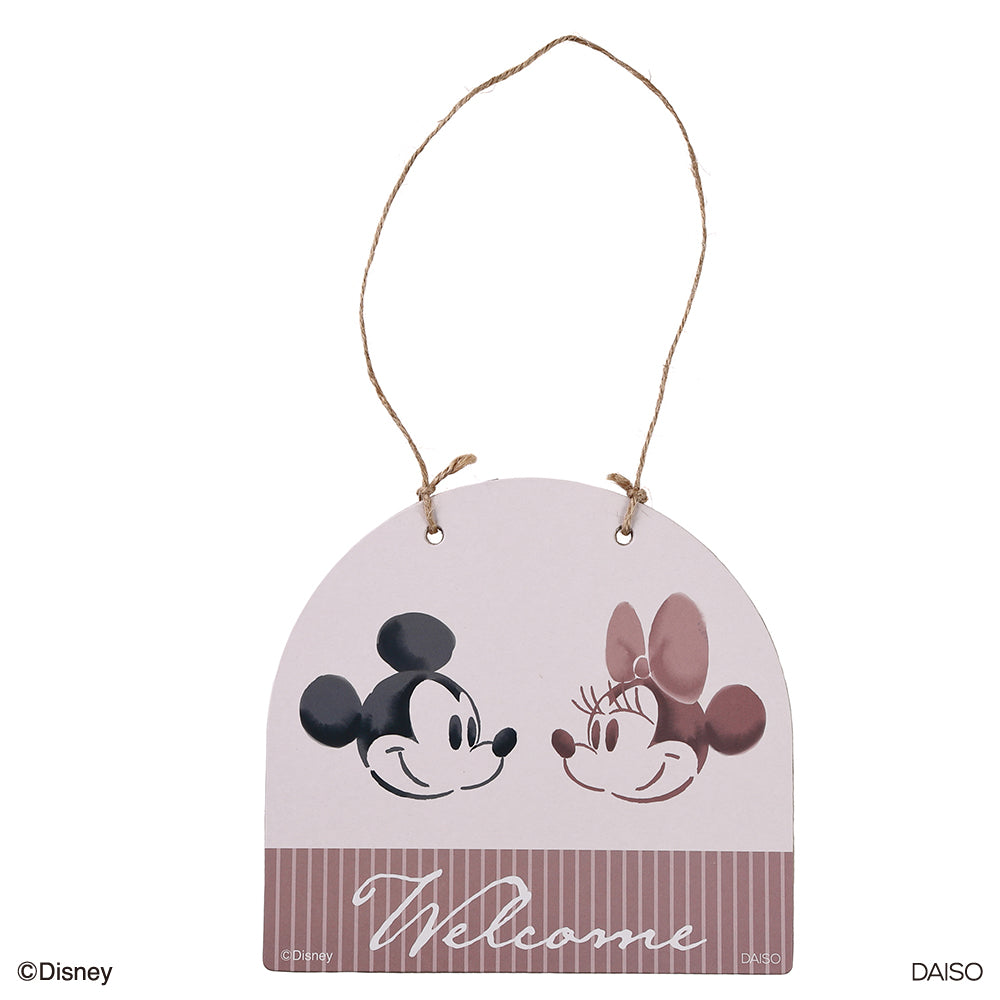 Welcome Plate (Mickey & Minnie, Striped)