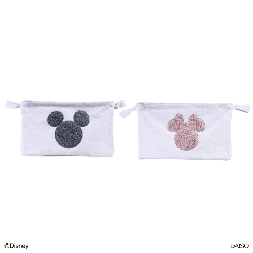 Embroidered Storage Box, Square (Mickey Icon / Minnie Icon)