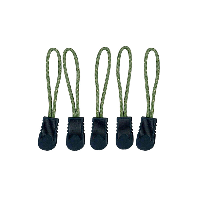Zipper Tabs (Outdoor Color, Green, 5 Pieces)
