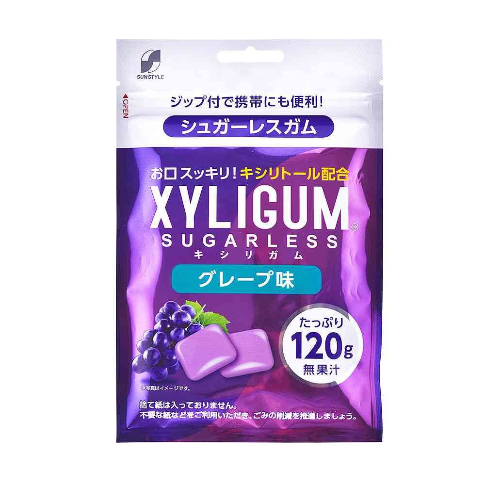 SUN STYLE Xylitol Gum Grape Pouch 120g