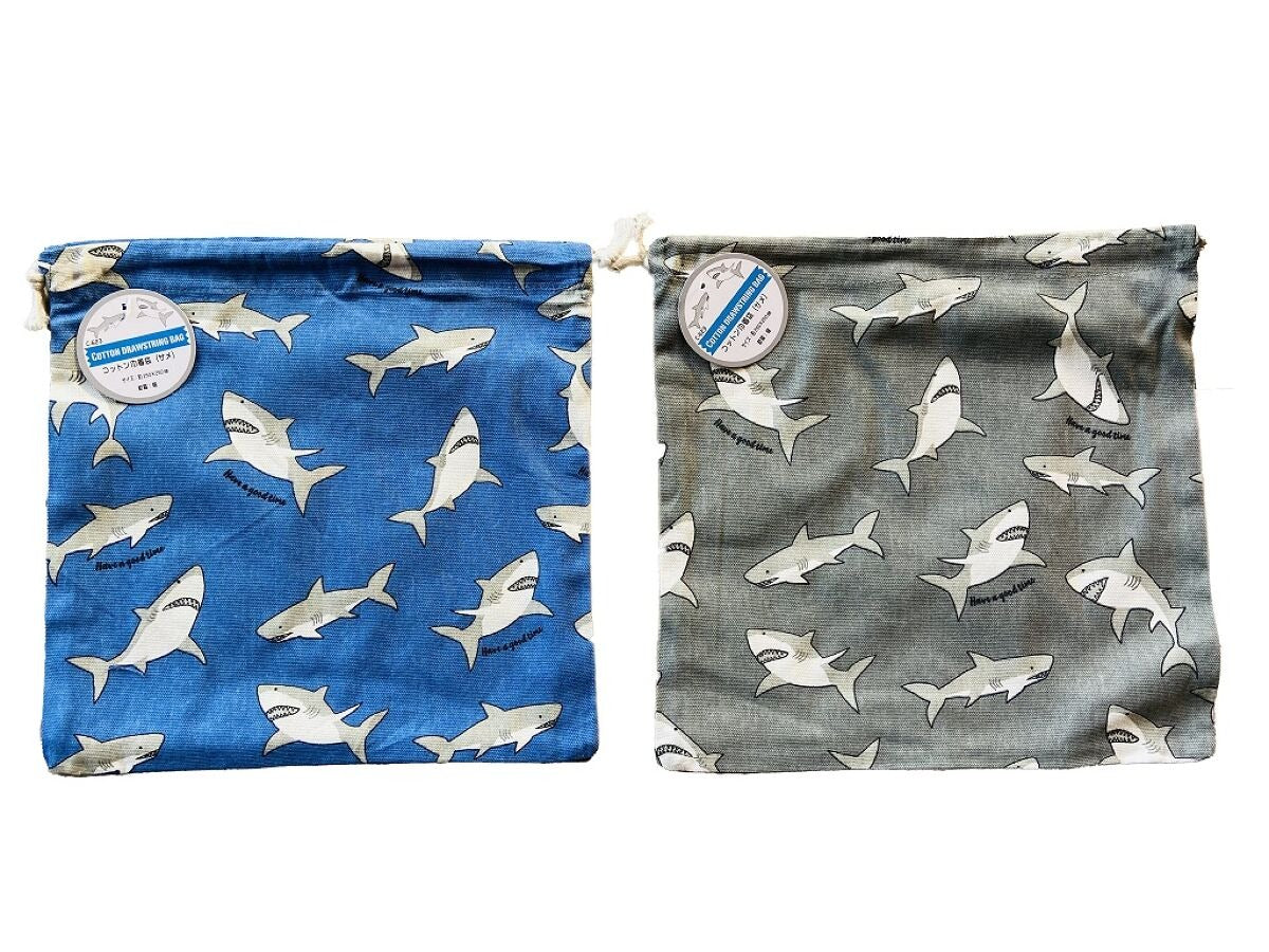 Cotton Drawstring Bag (Shark)
