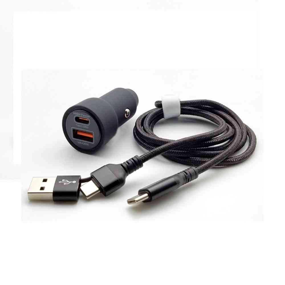 Arks DC 2-Port Charger C + A Braided CC Cable + USB-A Connector Black X-333