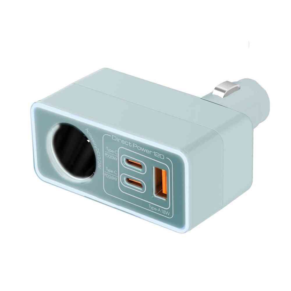 Arks DC Socket + Type-C x2 + USB-A Charger Aloe Green GR X-380