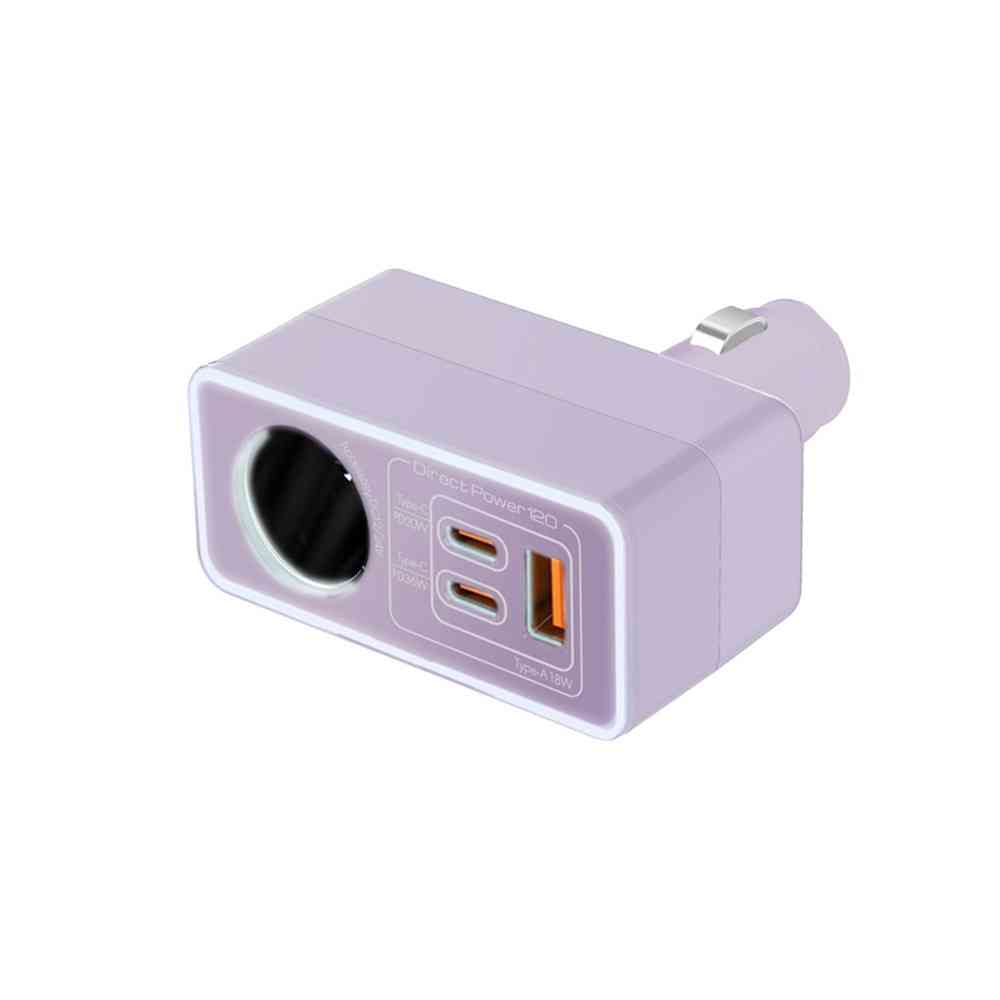 Arks DC Socket + Type-C x2 + USB-A Charger Dusty Lavender DPK X-381