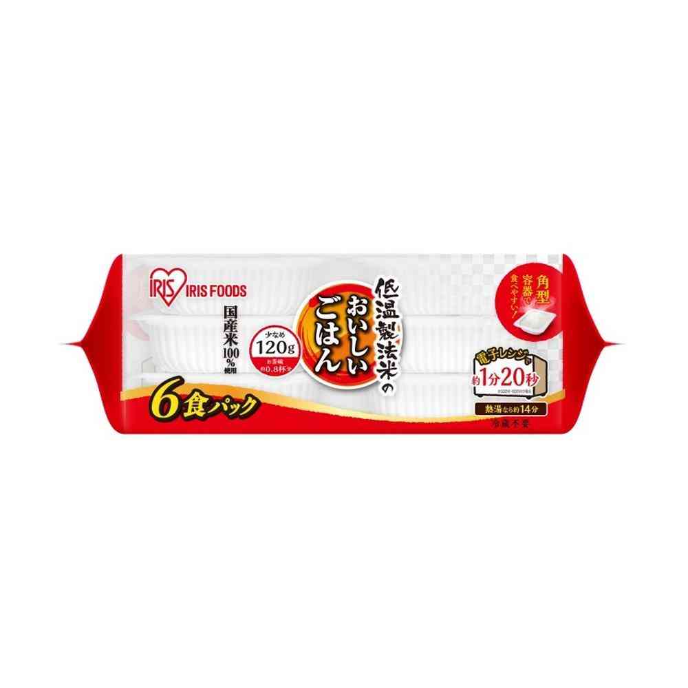 Iris Foods Delicious Rice Pack Low-Temperature Processed Domestic Rice 120g x 6 Packs