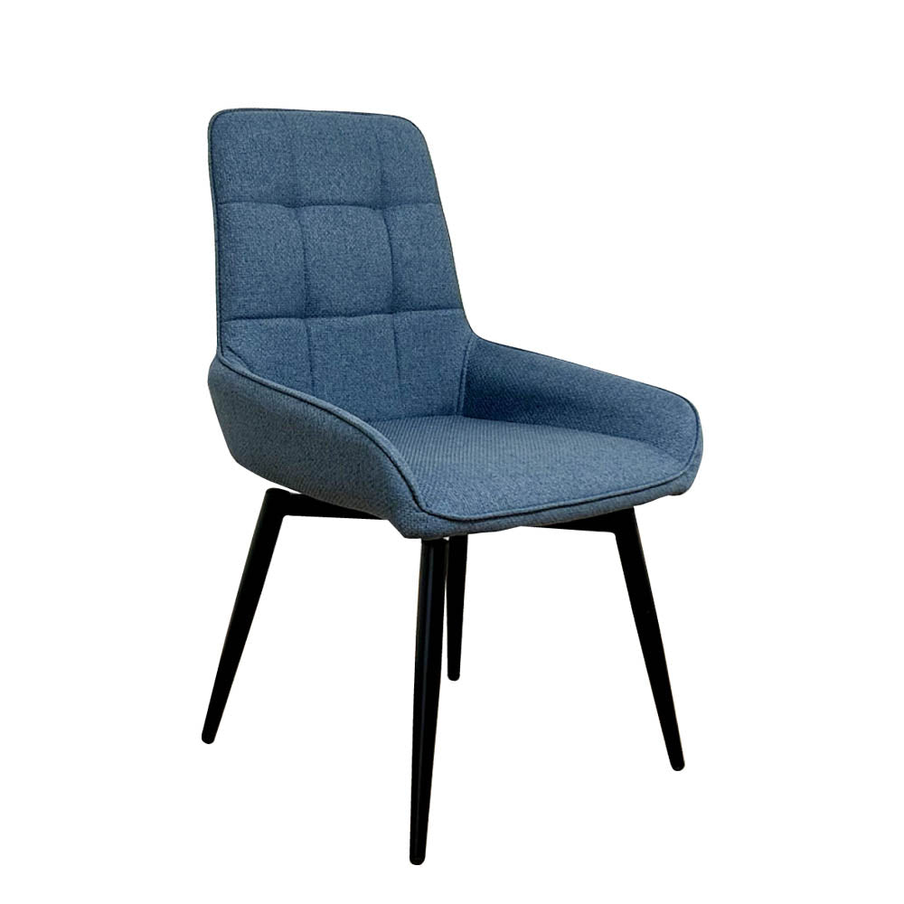 Rotating Chair with Paper Cord Seat and Black Steel Legs 2 pcs DC-RKKA-BL