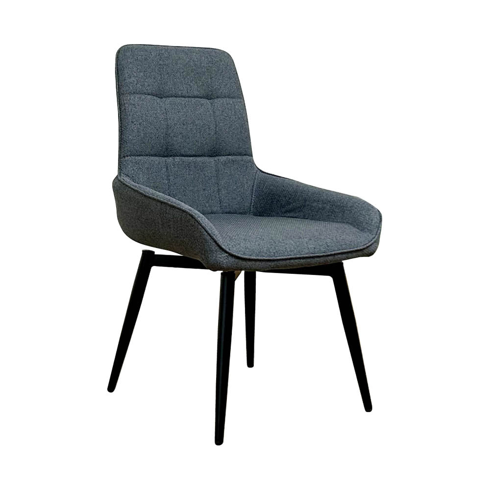 Rotating Chair with Paper Cord Seat and Black Steel Legs 2 pcs DC-RKKA-GY