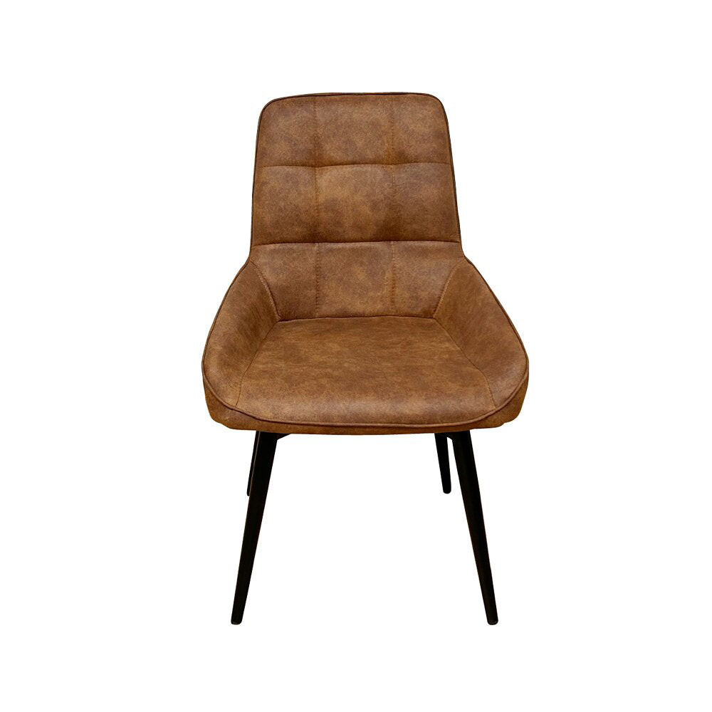 Rotating Chair with Paper Cord Seat and Black Steel Legs 2 pcs DC-RKKA-BR