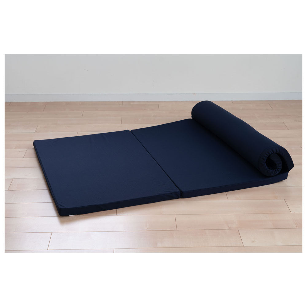 4cm High Resilience Mattress Semi-Double Tri-Fold Navy