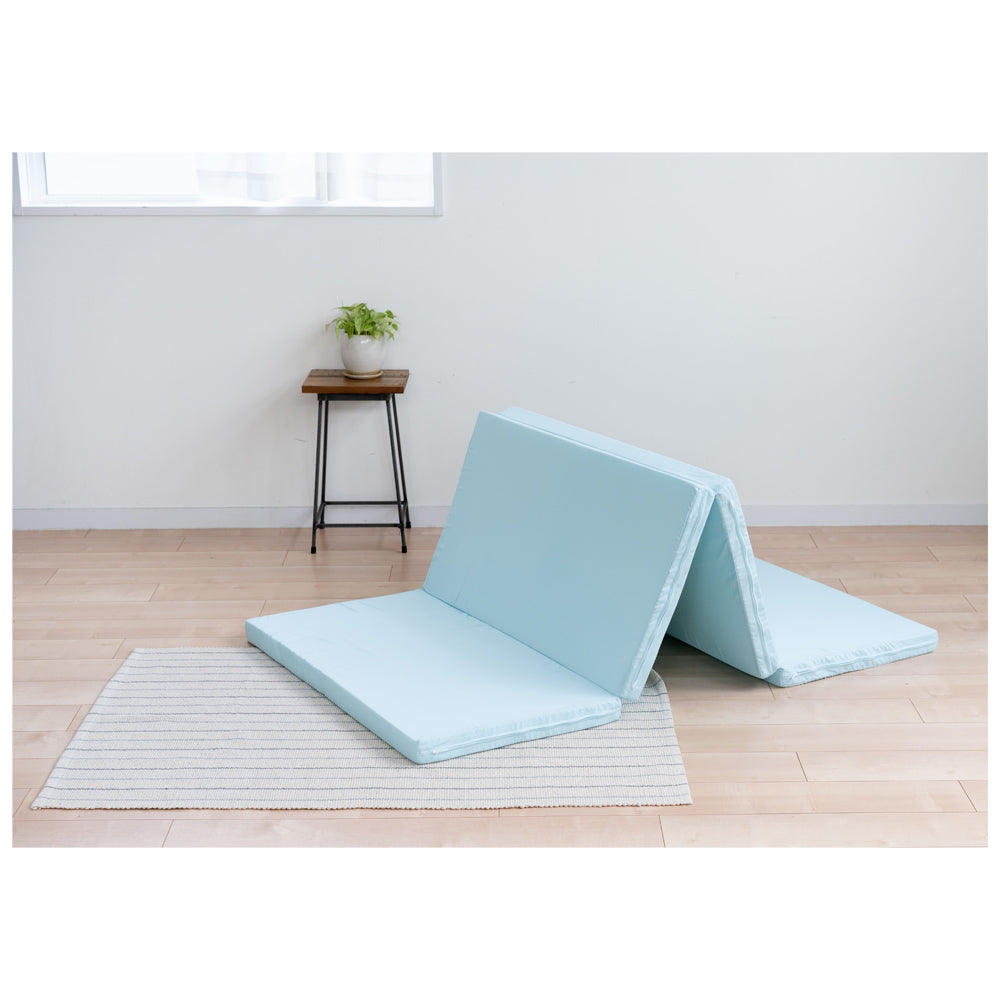 4-Fold Mattress - Single - 4 cm Thickness - Light Blue