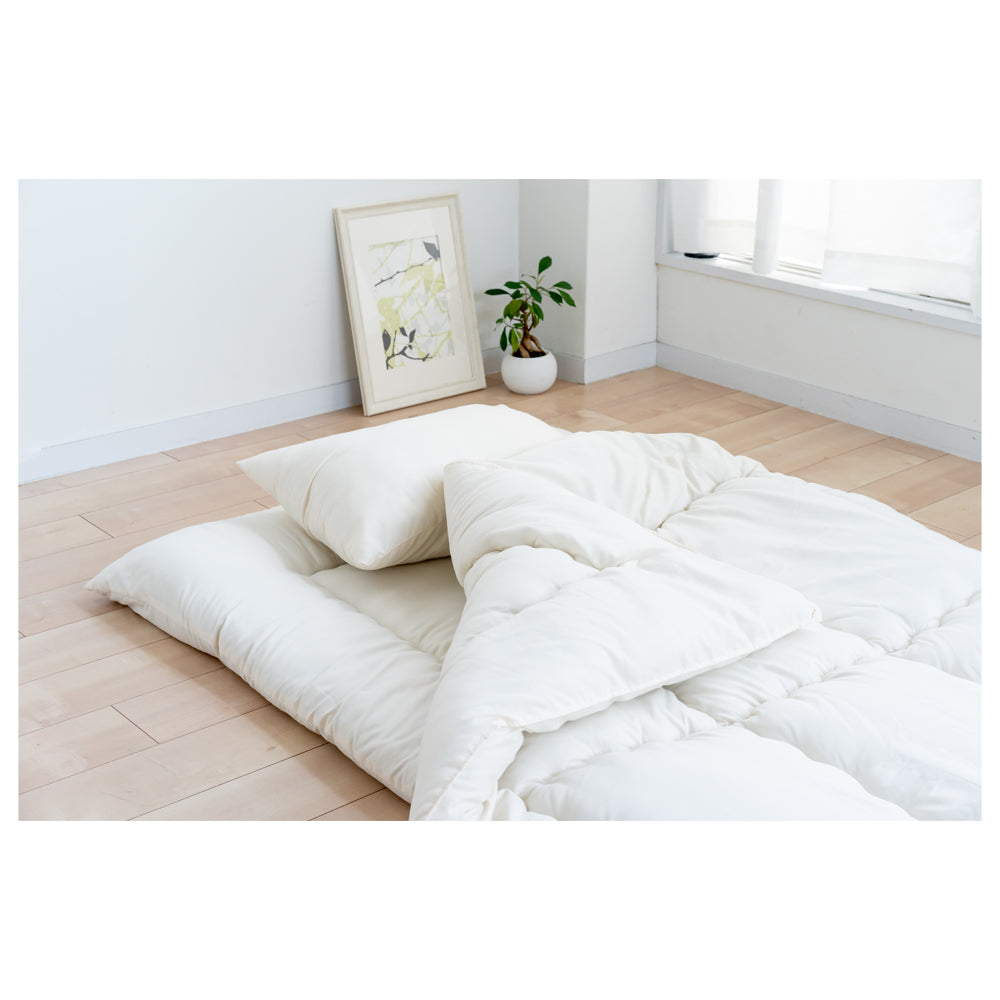 Washable Bedding Set 3 Pieces Single Ivory