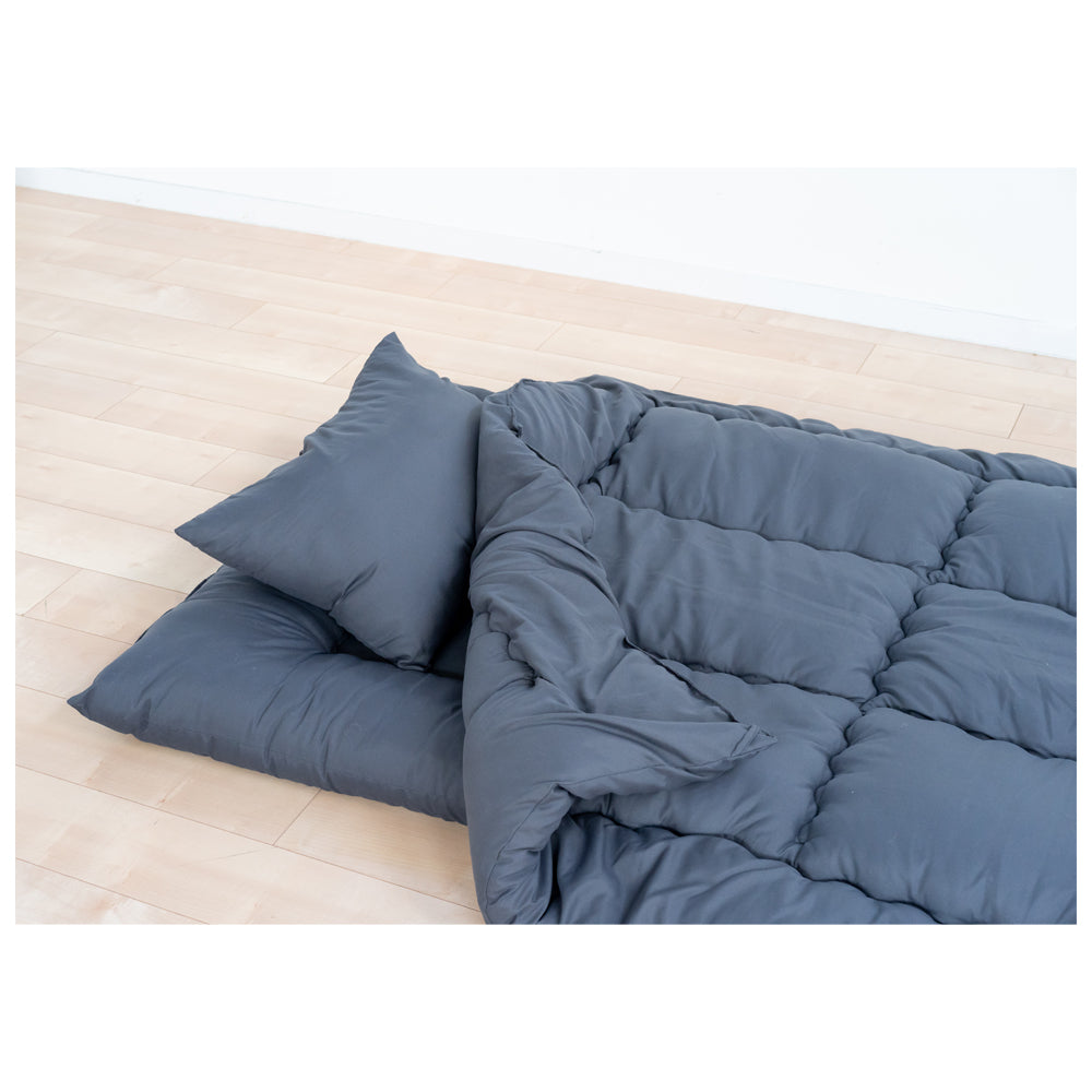 Washable 3-Piece Comforter Set Single Charcoal Gray