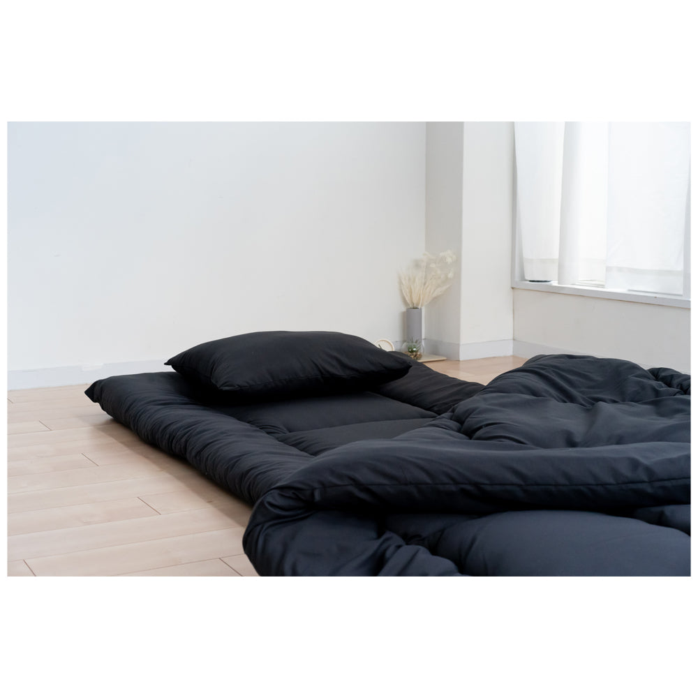 Washable Bedding Set 3 Pieces Single Black