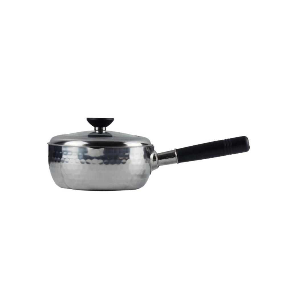 Snow Flat Pot with Glass Lid Stainless Steel 18cm