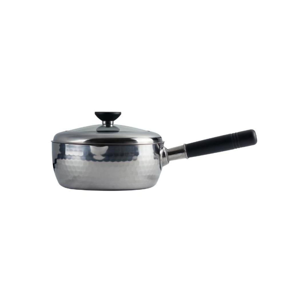 Snow Flat Pot with Glass Lid Stainless Steel 20cm