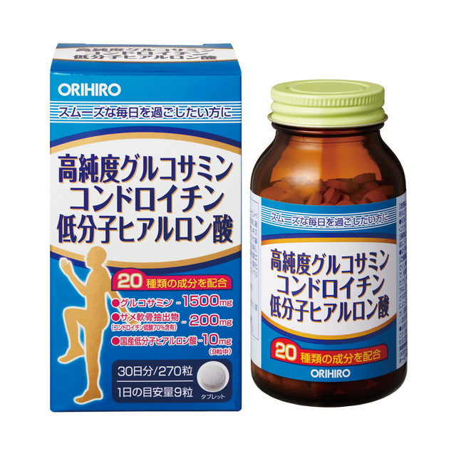 Orihiro High Purity Glucosamine Chondroitin Low Molecular Hyaluronic Acid 270 Tablets