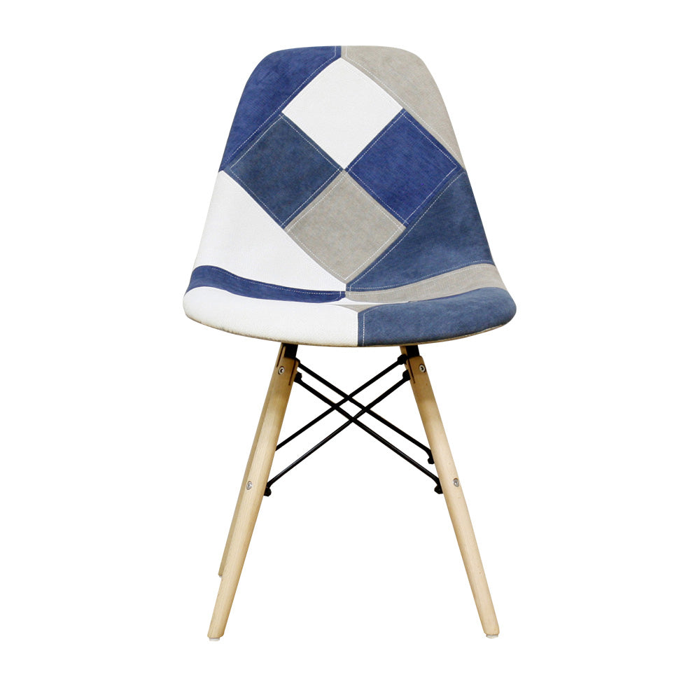 Patchwork Shell Chair - Blue CC-YD-BL