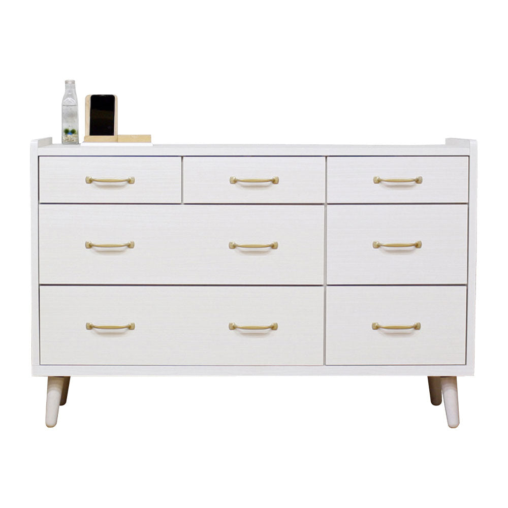 CH-01-120-3-WH Scandinavian Style Low Chest