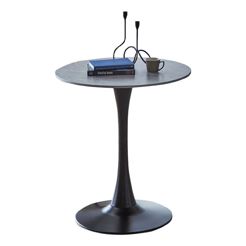 Ceramic Round Table with Design and Durability - Gray