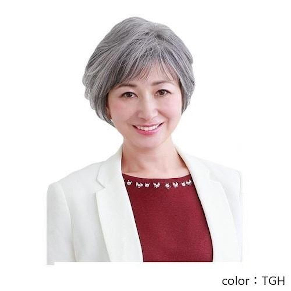 Priscilla All Wig Mrs. Airy Curl Short Heat Resistant Gray Hair