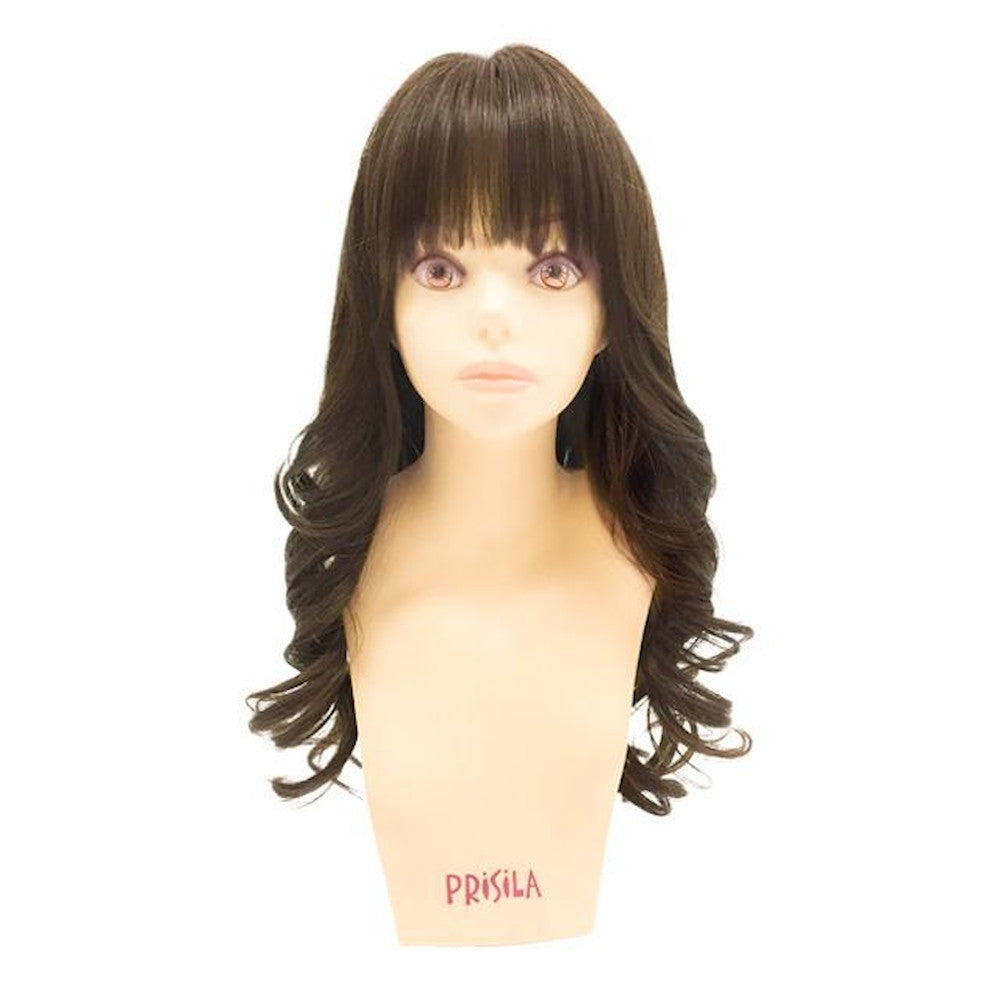 Priscilla All Wig Maple Curl Long Heat Resistant Dark Brown