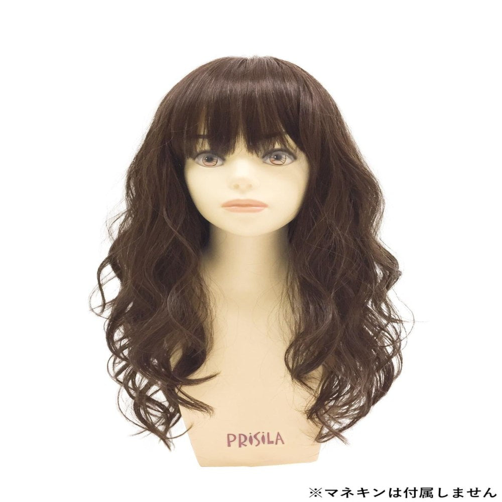 Priscilla All Wig Fluffy Wave Long Heat Resistant Maroon Brown