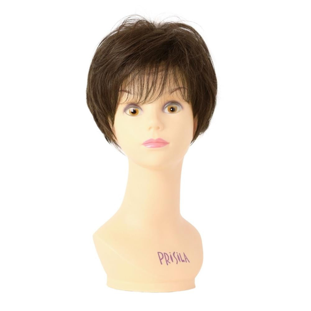 Priscilla Mrs. 6-Minute Wig Feather Curl Half Heat Resistant Dark Brown