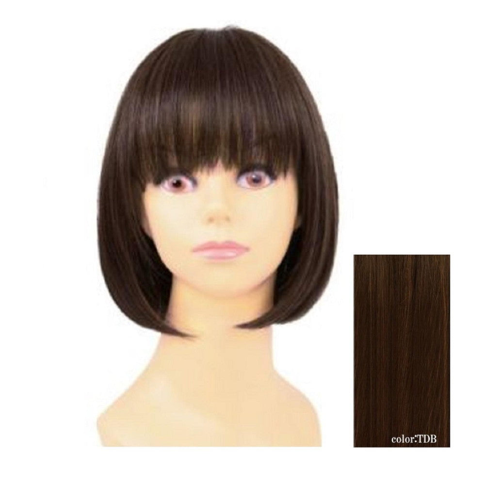 Priscilla Hat Wig Fit Bob Heat Resistant Dark Brown