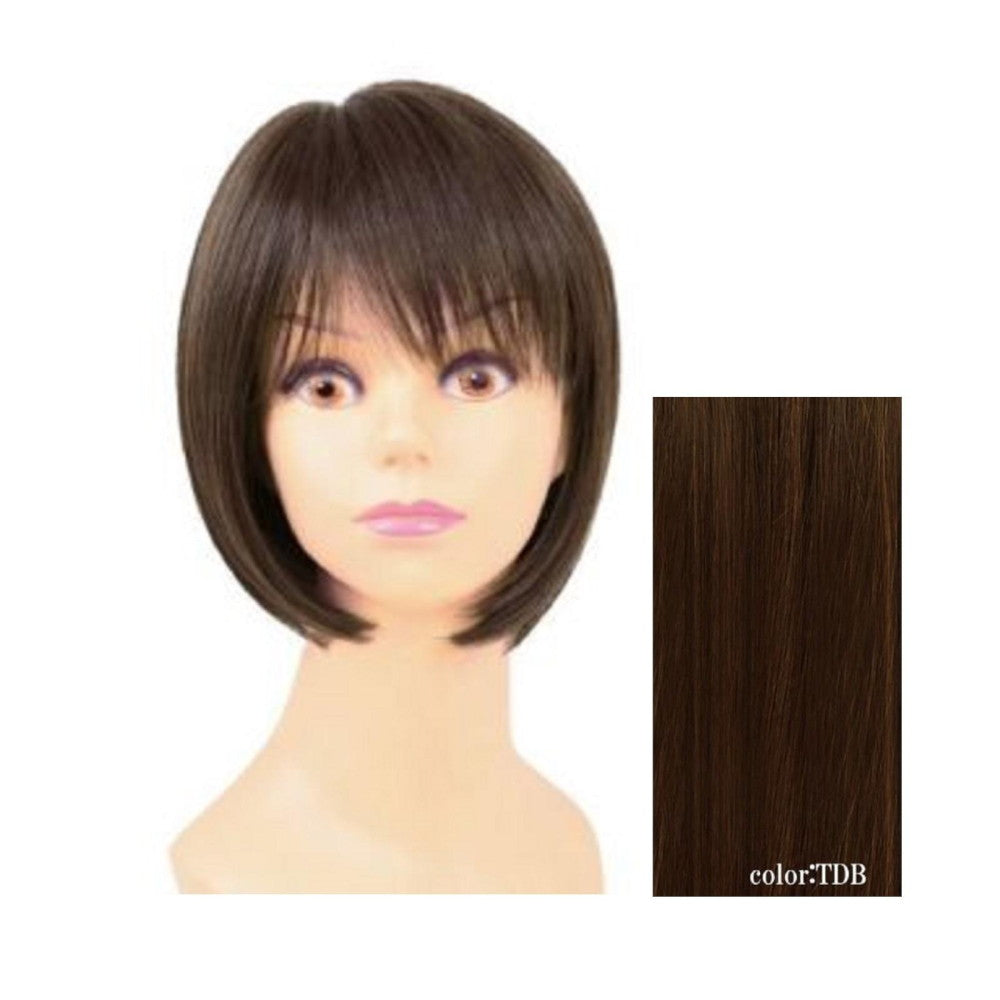 Priscilla Hat Wig Fit Short Bob Heat Resistant Dark Brown
